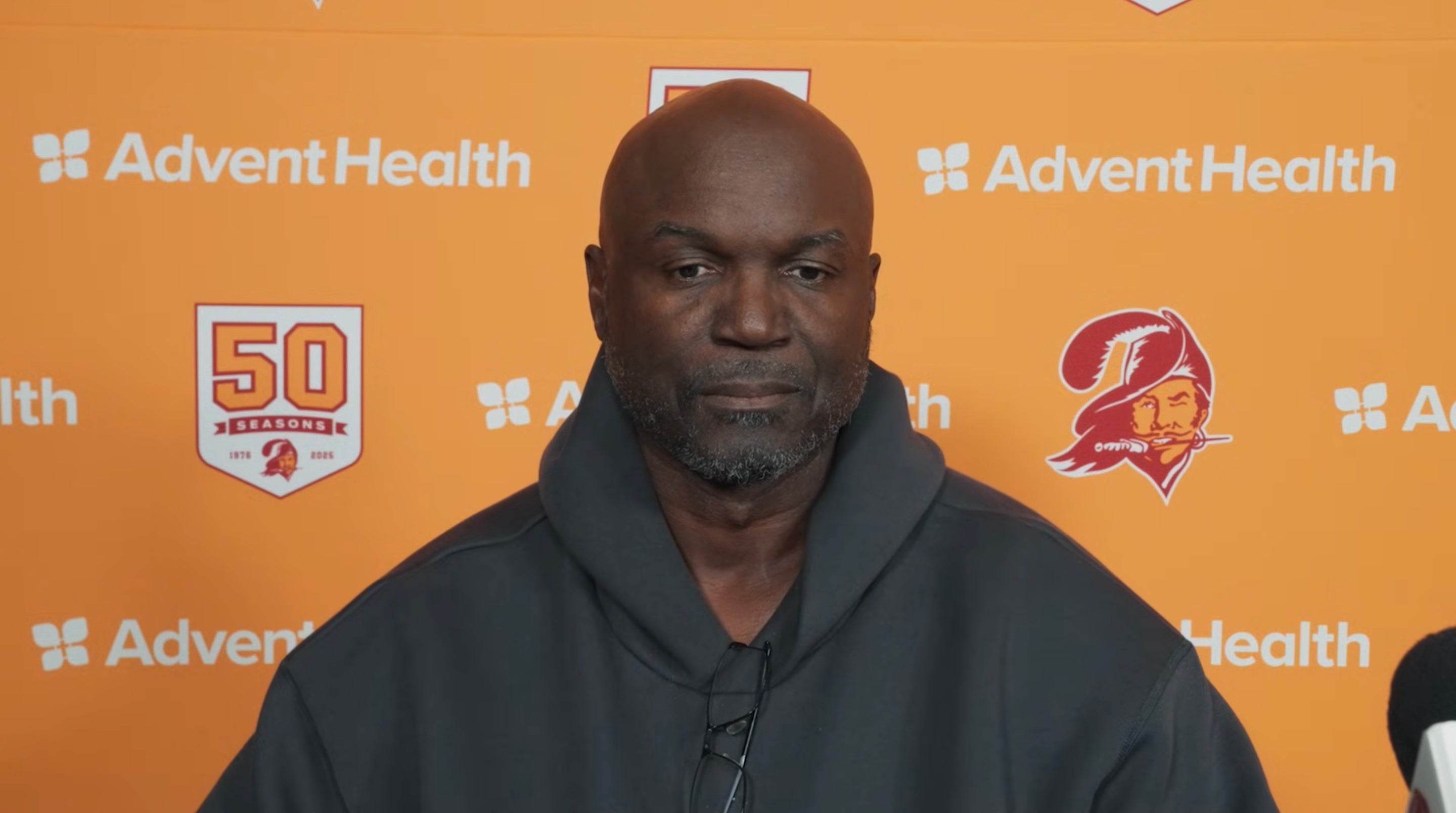 Todd Bowles speaks with reporters about Kindle Vildor's mistake on 4th and 14 against the Falcons.
